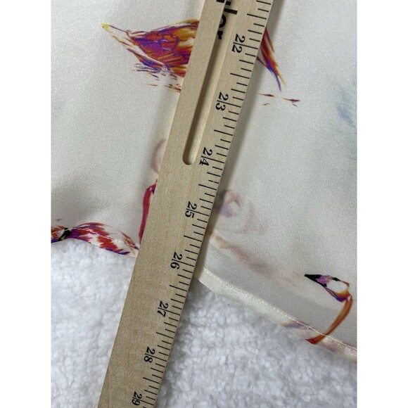 Marc Jacob’s Blouse Womens 4 Sheer Silk Swans Print Chic Career Light Academia - Picture 10 of 11